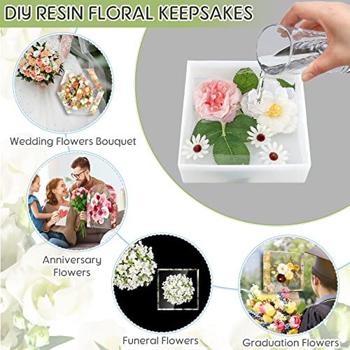 Potchen 3 Pcs Large Silicone Molds for Resin Activity Hexagon Glossy Deep Square Molds with 3 Pcs Round Epoxy Resin Patterns for Flowers Preservation DIY Making (Arch Style) - style: Arch Style