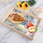 DIY Diamond Art Tray Wooden Pallet kits, Scarf Hat Pretty Deer 5D Cartoon Handle Craft Painting kit, suitable for home, party, bar, Christmas, also can be used as a gift for relatives and friends - color: Fawn