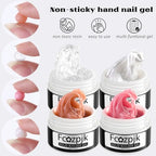 Fcozpjk Solid Builder Gel for Nails, 4 Colors Solid Builder Gel Non-Sticky Clear Nude Pink Pearl White Hard Gel for Nails 3D Sculpture Gel Flower Carving Modeling Design Nail Extension Gel Kit - color: 01-02-03-04