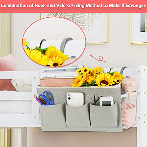 Loghot Bedside Caddy/Bedside Storage Bag Hanging Organizer for Bunk and Hospital Beds,Dorm Rooms Bed Rails,Can be Placed Glasses,Books,Mobile Phones,Keys (New Grey) - color: 1pc New Grey