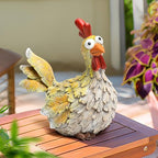 Outdoor Farmhouse Funny Chicken Statues Garden Cute Chicken Decorations Resin Animal Figurines Hen Yard Art Sculpture for Farm, Garden, Patio, Lawn, Outside Home Hen Decor