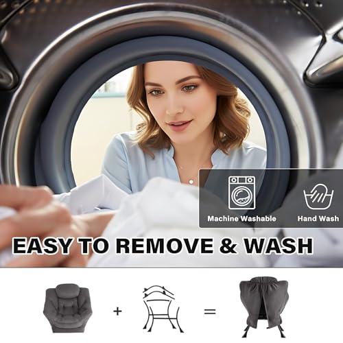 Tiita Lazy Chair with Ottoman, Modern Large Accent Lounge Chair, Leisure Sofa Armchair with Ottoman, Reading Chair with Footrest for Bedroom, Living Room, Dorm Rooms, Garden Dark Grey - color: Dark Grey