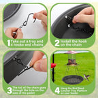 Briwooody 1 Set 12.8'' Bird Seed Catcher Tray Platform Bird Feeder Large Hanging Tray Fits Most Feeders Catches Most Falling Seed and Husk Outdoor Yard Garden Backyard for Attracting Birds, Black - size: 12.8''