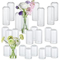 24Pcs Glass Cylinder Vases, Clear Ribbed Bud Vases for Centerpieces Weeding Decoration, Tall Clear Flower Vases in Bulk for Table Shelf, Party(Ribbed)