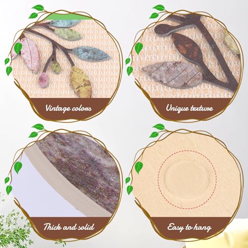 Zzbakress 2 Pcs Colorful Tree Leaf Wall Art Decor Vine Home Wall Decor Olive Branch Leaf Wall Ornament Large Wall Decor for Bedroom, Living Room, Wall Sculptures Indoor Outdoor (Multicolor) - color: Multicolor