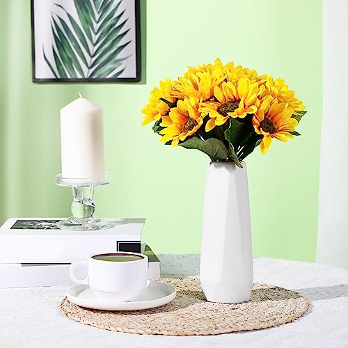 Didaey 10 Pack Composite Plastic Flower Vases Bulk White Small Boho Floral Vases for Dried Flower Bouquet Pampas Grass Centerpieces Fall Wedding Party Living Room Decor(Classic) - style: Classic