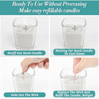 Sukh Snow Pearled-Candles with Wicks - DIY Snow Candle Wax with Wicks,Wax,Refillable for Making,Weddings,Partie (Silver) - color: Silver