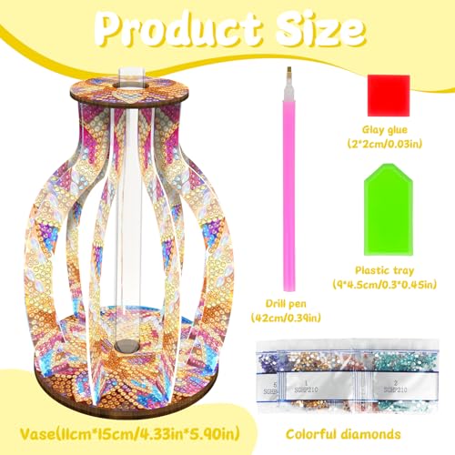 ILYUFO Diamond Art Kits for Adults, DIY Vase Diamond Art, Diamond Painting Kit, Ideal Desktop Ornaments & Thoughtful Female Gifts (holy) - color: holy