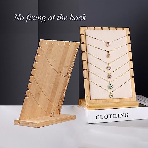 Necklace Display Stands for Selling Necklace Holder Necklace Display Storage Jewelry Display Storage Set 3PCS (Beige) - color: Beige