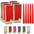 BOLSIUS 60 Count Unscented 10 Inch Red Household Taper Candles - 8 Hours Burn Time - Premium European Quality - Smokeless Dripless Taper Candlestick - Great for Special Occasion, Church, and Everyday - color: Red, size: 60 Count