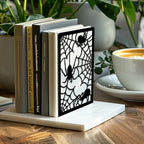 Peacoblue Metal Bookends for Shelves, Modern Decorative Heavy Duty Study Book Ends Stoppers for Office, Desk, Shelf, Room 5.3"x4.3"x7.9" Cast Iron Simple Tall Bookends 1 Pair (Spider and Spider Web) - style: Spider and Spider Web