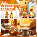 Seenelling 2 Pack Fall Gnome Ready to Paint Your Own Statues 4'' DIY Unpainted Ceramics Figurines Kit Blank Paintable Ceramics Art and Crafts Decorations - style: Fall Gnome