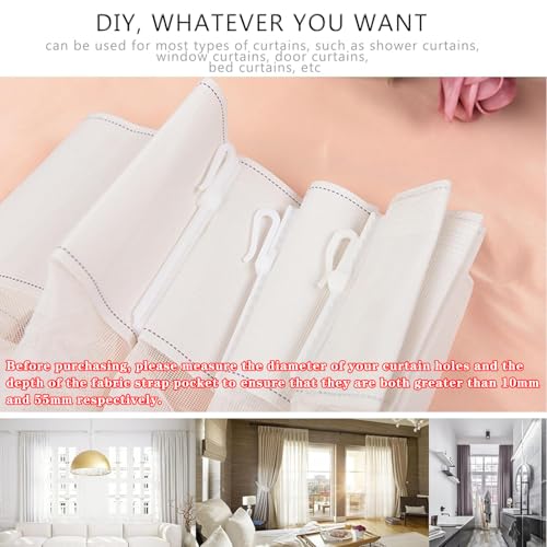 80 Pcs Plastic Curtain Hooks, Adjustable Pinch Pleat Hooks, Ratchet System Pinch Pleat Curtain Hooks for Window Curtain, Door Curtain and Shower Curtain (90mm/3.54inch)