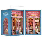 TOYQI Book Nook Kit, DIY Miniature Dollhouse Kit for Adults and Teens, Booknook Tiny House Kit Bookshelf Decoration 3D Wooden Puzzle Bookend - style: Sweet House