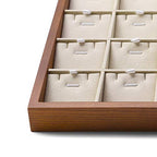 Oirlv Wood 24 Grids Jewelry Tray with Removable Inserts Jewelry Pads Necklace/Pendant Display Organizer Tray(Creamy-white) - color: Creamy-white 24 grid necklace/pendant jewelry tray