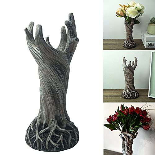 Yuanhong Dryad Vase Ornament Tree Trunk Flower Pot Modern Sculpture Home Living Room Bedroom Countertop Desktop Ornament Table Desk Flower Vase Decoration Birthday Gift for Men Women(DryadVase),Clear