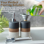 Ceramic Dish Soap Dispensers Set(2 Pack), Hand, Dish, Shower Soap Dispenser for Kitchen Sink & Bathroom, Includes Stainless Steel Pump, Silicone Funnel & Diatomaceous Holder, Black - color: Black and White, size: 2xSoap Dispenser Set with Tray