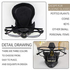 Mrlikale Skull Glasses Stand, Creative Eyeglasses Rack, Sunglasses Spectacle Display, Key Holder Resin Sculptures for Entryway, Home, Office, Desk, Nightstand (Black) - color: Black