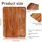 Roowest 5 Pack Solid Acacia Wood Serving Trays for Laser Engraving Rectangular Wooden Board for Food Appetizer Serving Tray Plates for Vegetables Fruit Cheese Housewarming Gifts(14 x 10 Inch) - size: 14 x 10 Inch