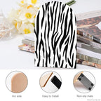 Wooden Bookends 2 Pcs,Black and White Zebra Animal Print Heavy Duty Office Book Ends Anti Slip Book Shelf Holder with Metal Base Decorative Book Stands - color: Black and White Zebra Animal Print