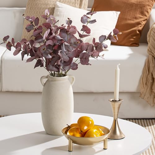 Dobbyby Ceramic Flower Vase 12 inch Farmhouse Rustic Vase Decorative Pottery Terracotta Tall Vases for Home Decor Table Mantle Fireplace Living Room Bathroom Wedding Centerpiece(Large-White) - color: L-antique Off White