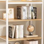 Tree Design Bookends for Shelves – Modern Heavy Duty Metal Book Holders, Non-Skid Decorative Book Stoppers for Home or Office, 1 Pair (7 x 4.7 x 3.5), Black