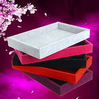 Youngy Velvet Jewelry Tray, Stackable Showcase Display Organizer for Ring Earring Necklace Pendants Bracelet Purple Black