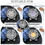 Crystal Flower Jewelry Tray, Luxury Transparent Decorative Trinket Dish for Rings, Earrings, Necklaces, Keys for Vanity Dresser Nightstand, Elegant Gift for Women Mother's Day (1, 4.4"(w) - Clear) - size: 4.4"(w) - Clear