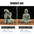 fazhongfa Mini Buddha Statue 4.7 Inch Natural Stone Handmade Buddha Sculptures Creative Zen Garden Aquarium Fish Tank Decorations Home Decor to Friend Family Mom Father as Gift (Meditation) - style: Meditation