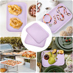 Purple Plastic Serving Platters and Trays,Serving Dishes for Entertaining,Rectangular Platters for Serving Food, Appetizer Serving Trays for Snacks,Charcuterie,Chips,Candy,Fruit,Sushi - color: Tray-s-2pack-purple