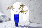 Barski - Handmade Glass - Footed Round Vase - Cobalt - 12" H (12 Inches High) Made in Europe