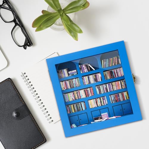Anxiety Bookshelf – Mini Books Display for Stress Relief and Fun Decor, Perfect Decorative Miniature Library for Book Lovers, Ideal for Home Decor, Office Décor, Thoughtful Gift - Light Blue - color: Light Blue