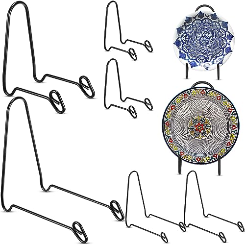 Blulu 6 Pcs Bowl Display Stands Iron Large Medium Size Dish Display Stand Bowls Holder for Deep Platters and Dishes