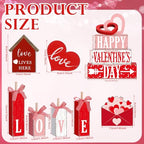 Vercraft 11 Pcs Valentine's Day Table Decorations Red Heart Tiered Tray Decor Love Centerpiece Pink Wooden Books Home Table Top Decor for Wedding Party Supplies - style: Love