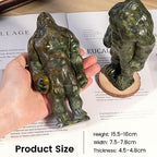 Nupuyai Natural Green Jade Gorillas Statue for Home Office Decor, Healing Carved Stone Ape Figurine Collectible Sculpture for Reiki Healing Meditation - size: 6.1-6.29''