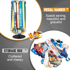 Shimeyao Medal Hanger Display Honor Display Rotatable Award Holder Rotating Metals Rack Adjustable Award Holder Stand for Basketball Running Sports Race, 30+ Medals - color: Black