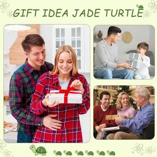 Jade Turtle Statue Natural Jade Gemstone Cute Animal Sculpture for Longevity and Luck 3 Inch - color: Green Jade Turtle-1