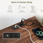 IRONCK Fluted Night Stand Set of 2, Modern Nightstand with Charging Station, Drawers and Open Shelves - Bedside Table Wood Side Table Set for Bedroom (Walnut) - color: Walnut