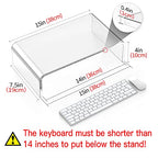 Acrylic Monitor Stand Riser Clear Laptop Stand for Desk Acrylic Monitor Riser for Desk Accessories Aesthetic Laptop Riser Clear Computer Stand White Office Supplies for Women Essentials - style: 15''