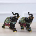 Luxury Elephant Sculpture, Resin Ornament for Wealth & Luck, 1 Pc