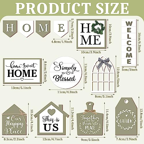 13 Home Tiered Tray Decor This is us Rustic Farmhouse Tiered Tray Decorations Set Home Wooden Signs Vintage Farm Animal Farmhouse Tabletop Wood Signs for Kitchen Table Shelf Decor - style: Summer