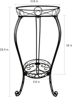 28.4 inches Tall Metal Plant Stand 11.8 Dia for Indoor or Outdoor use,2 Tier Heavy Duty Flower Pot Stand Rack 11.8 inches Diameter Holds Big Heavy Plants,Black (28.4 INCHES TALL) - size: 28.4 INCHES TALL