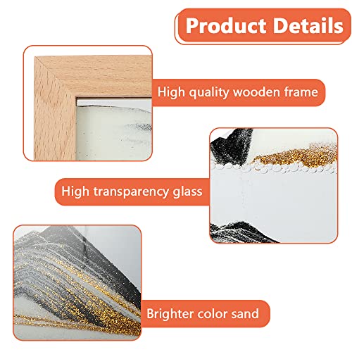 Bochino Moving Sand Art Picture Dynamic Sand Picture 3D Sand Art Frame Sandscape Moving Sand Picture for Home & Office Décor - color: Gold