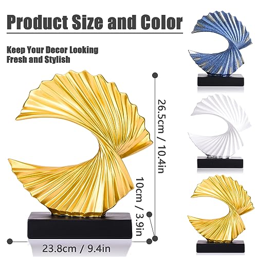 Gold Wave Sculpture,Modern Ocean Wave Home décor Accents Ornament,Resin Art Statue Home Decor Aesthetic,Shelf Decor,Coffee Table Decor Tv Stand Decor Adornos para Sala Modernos - color: Gold