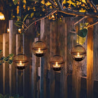 Solar Hanging Lanterns Lights Outdoor, 4 Pack Hanging Candle Holder with Solar Tea Lights Candles Outdoor Waterproof, Chandelier Ideas for Tree Pergola Patio Decor, ALL FORTUNE