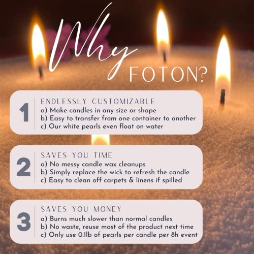 Foton Pearled Candle 9lb - Bulk Misty Monte Sandalwood Jasmine Scented Non Toxic Luxury Long Lasting Powder Candles - Refillable Candle Sand with 100 Wicks for Candle Making - size: 144 oz Bulk