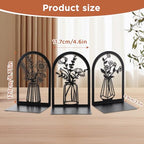 3 Pair Decorative Book Ends for Shelves, Metal Bookends, Heavy Duty Non-Slip Book Stopper for Heavy Books, Shelf Holder Supports for Home Office