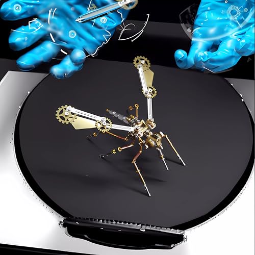 Mechanical Metal 3D Insect Mosquito Model Brass Puzzle Steampunk Electric Mechanical, Assembly DIY Gift Craft Hobby for Family and Friends (Mosquito A) - style: Mosquito A
