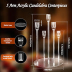 5 Arm Acrylic Candle Holder Stand Elegant Crystal-Clear 3 Tier Stems for Flameless LED Candles Modern Spiral Twist Design, Sturdy 7.09" Round Base Perfect for Weddings & Home Decor (2, Candelabra) - size: Candelabra