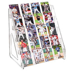 CELSOL 2 Pack Upgraded 5 Tier Acrylic Card Display Stand, Clear Display for Greeting Cards, Sports Cards, Postcards, Stickers & Brochures, Easy Snap-On, Increased Height & Thickness for Better Presentation - size: 5 Tier 2 Pack